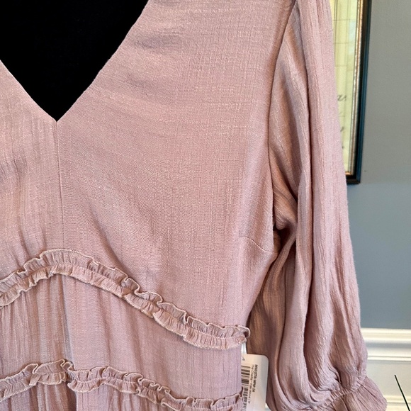 Dusty Pink Ruffle Tiered Dress by Mikarose - Picture 6 of 10